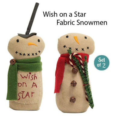 2/Set, Wish on a Star Fabric Snowmen - The Fox Decor